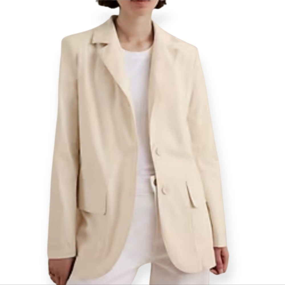 Banana Republic Cotton Unlined Spring Poplin Blazer Casual Lightweight Sz.M